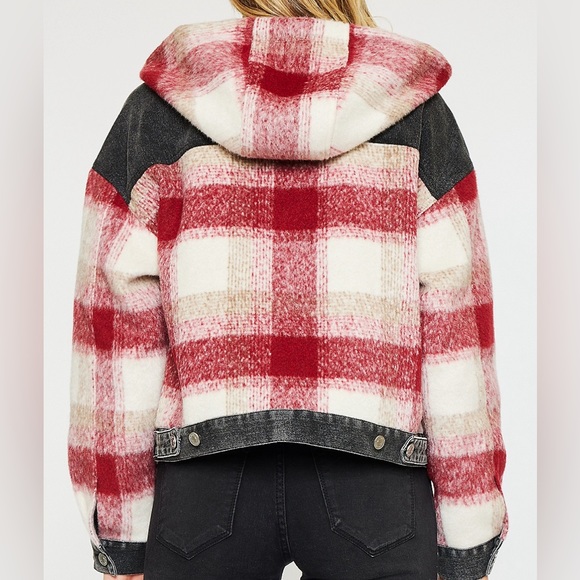 Kancan women’s plaid denim jacket - Picture 1 of 5